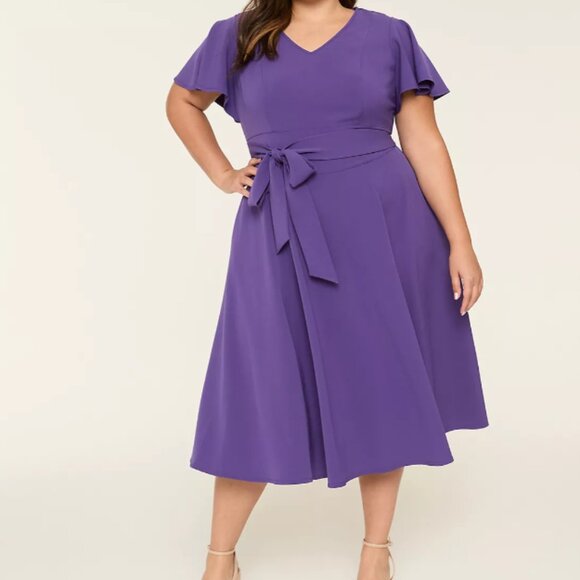 BLACK Lane Bryant Black Lena High Low Scuba Dress - 26 EUC BLACK - Picture 7 of 14